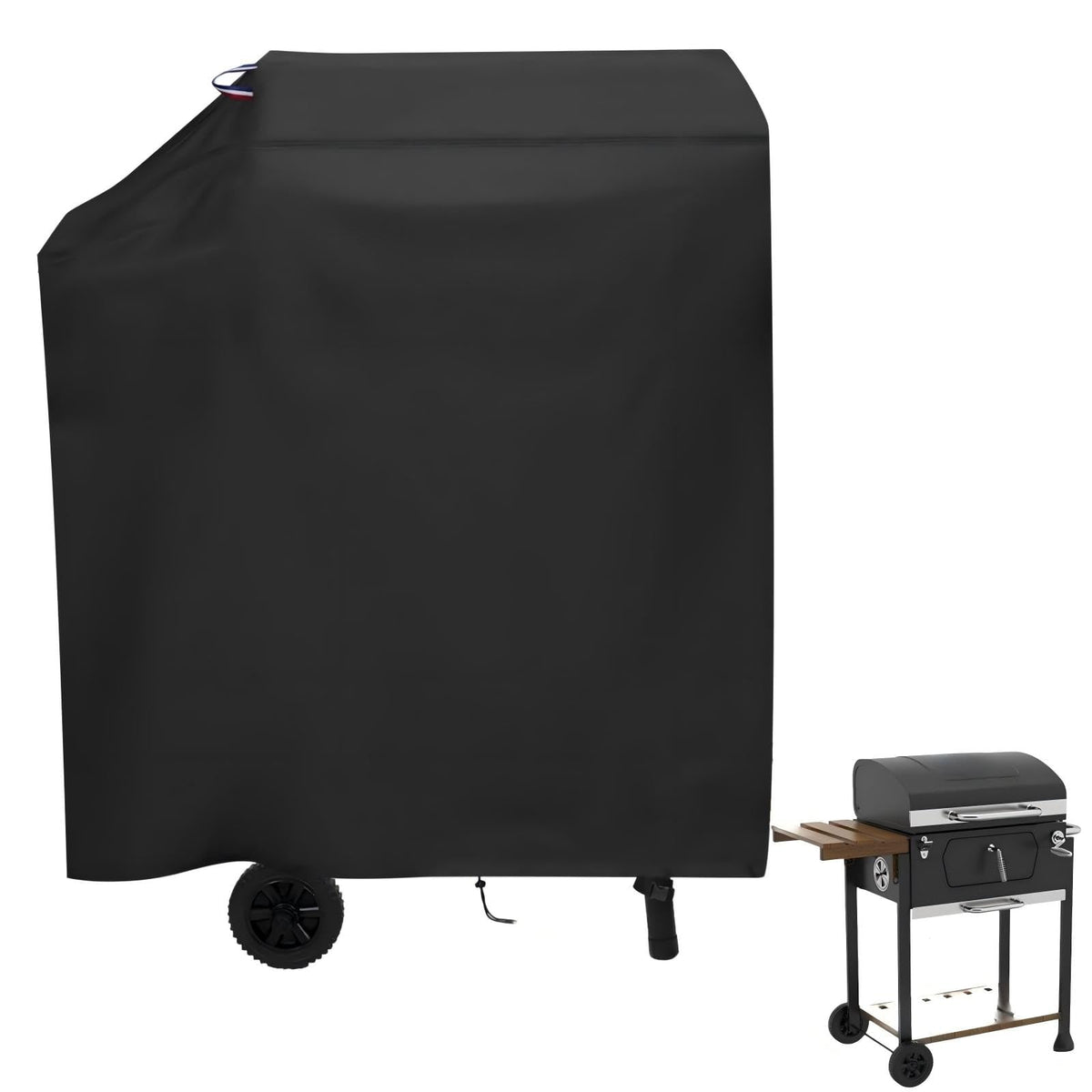 Agustone 42-inch grill cover front view, black