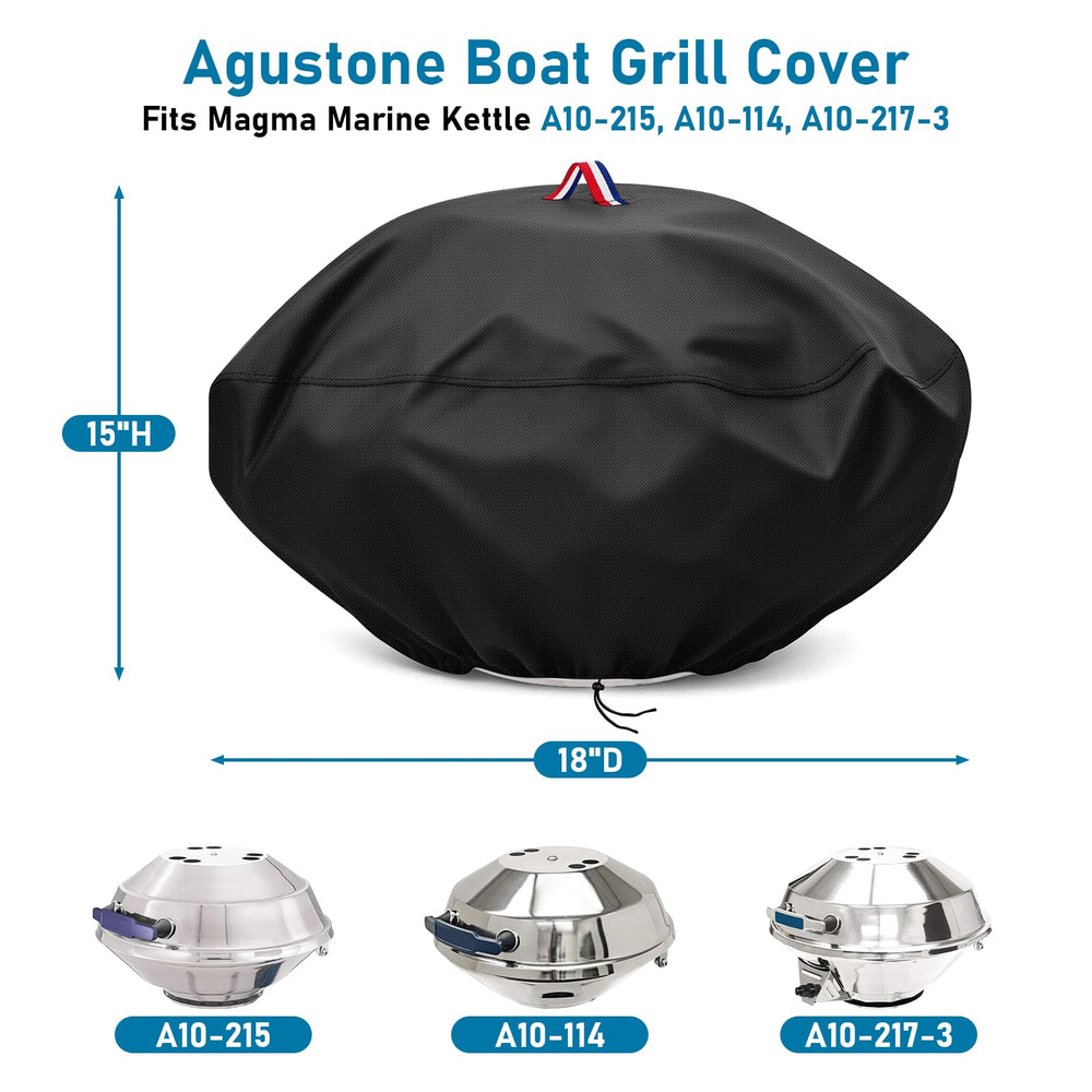 Agustone Boat Grill Cover with drawstrings and buckles