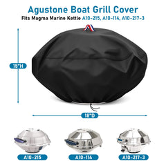 Agustone Boat Grill Cover with drawstrings and buckles