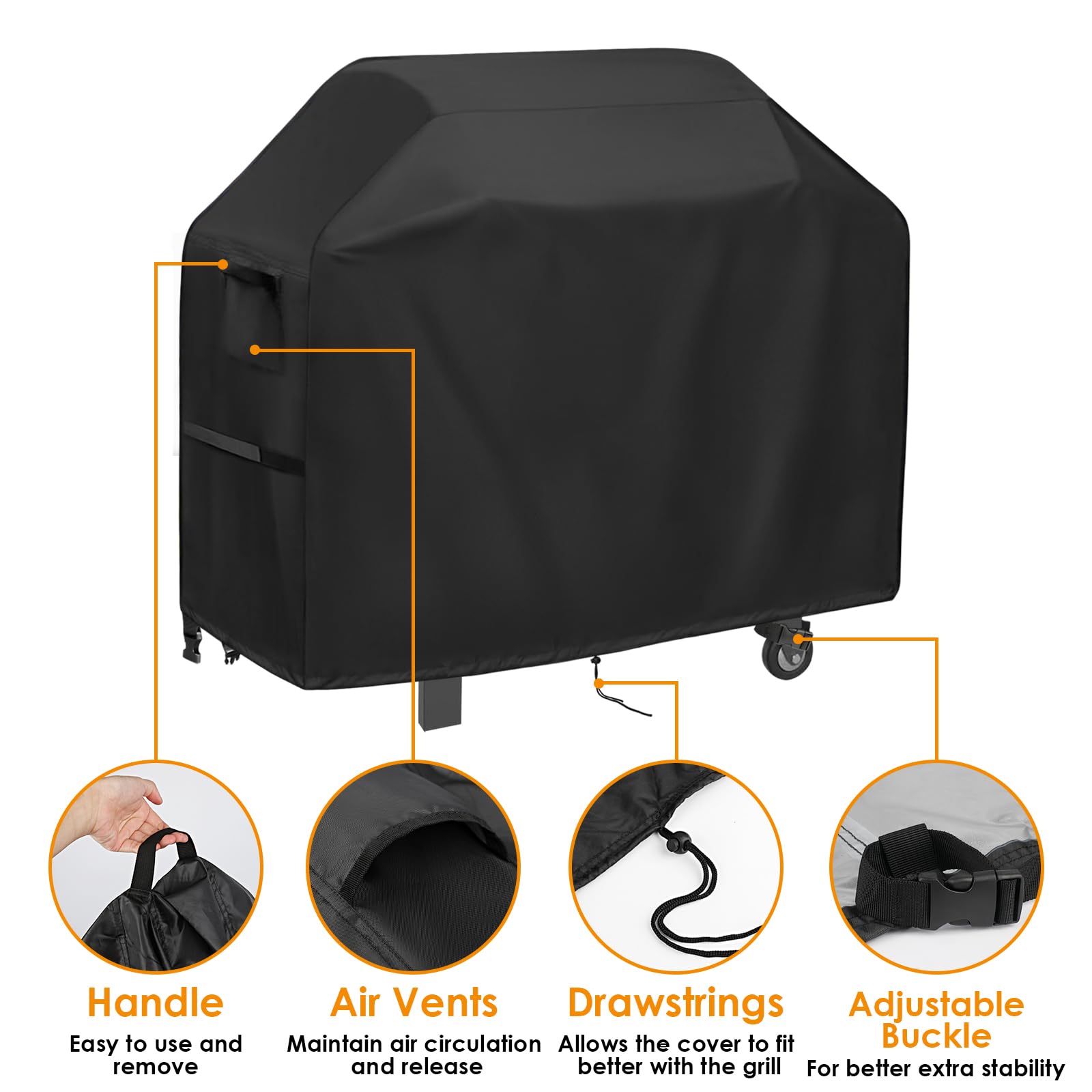 Agustone Grill Cover features drawstrings and buckles