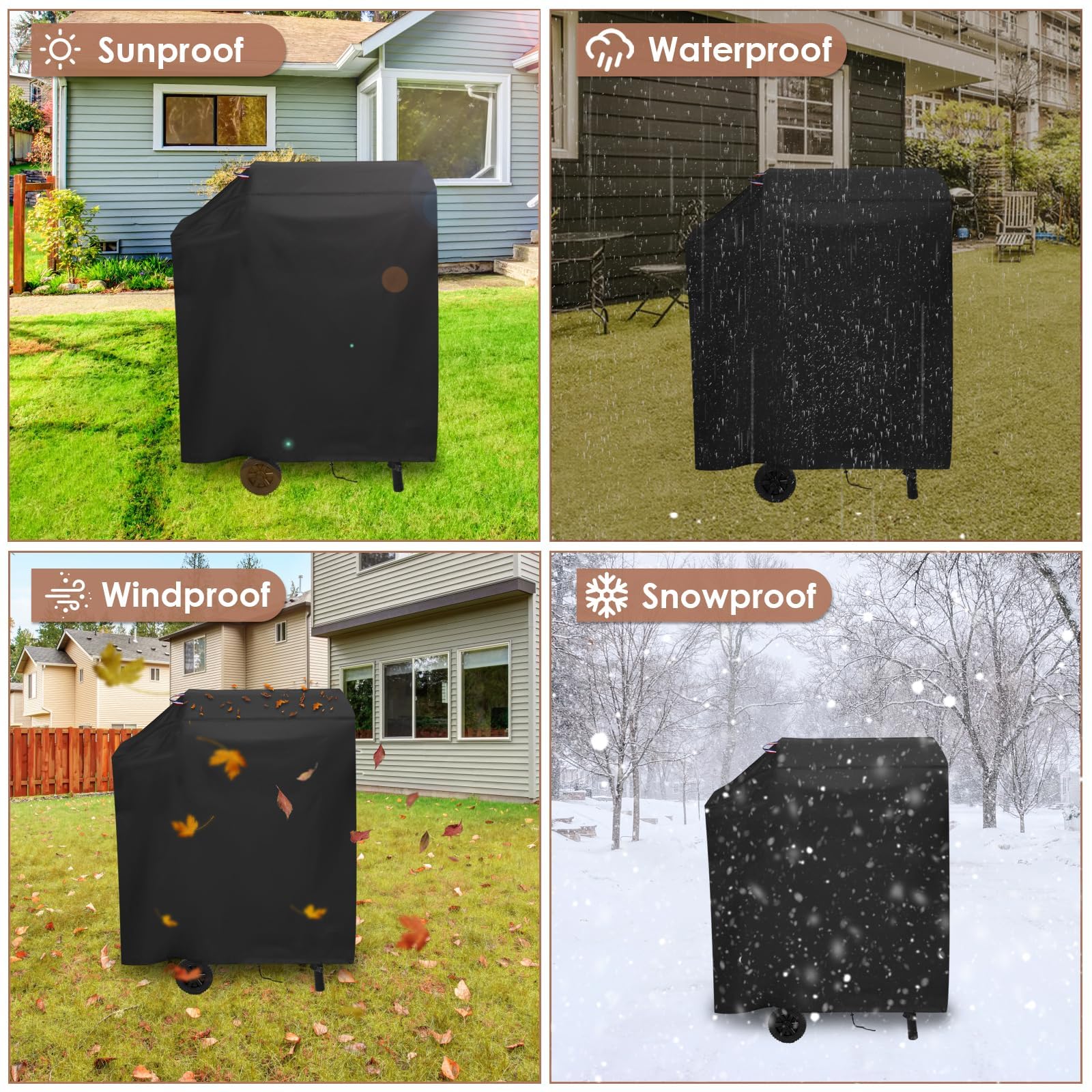 Agustone grill cover folded for storage