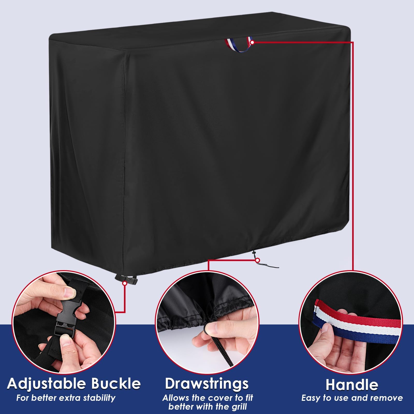 Agustone grill cover on Blackstone griddle in outdoor setting