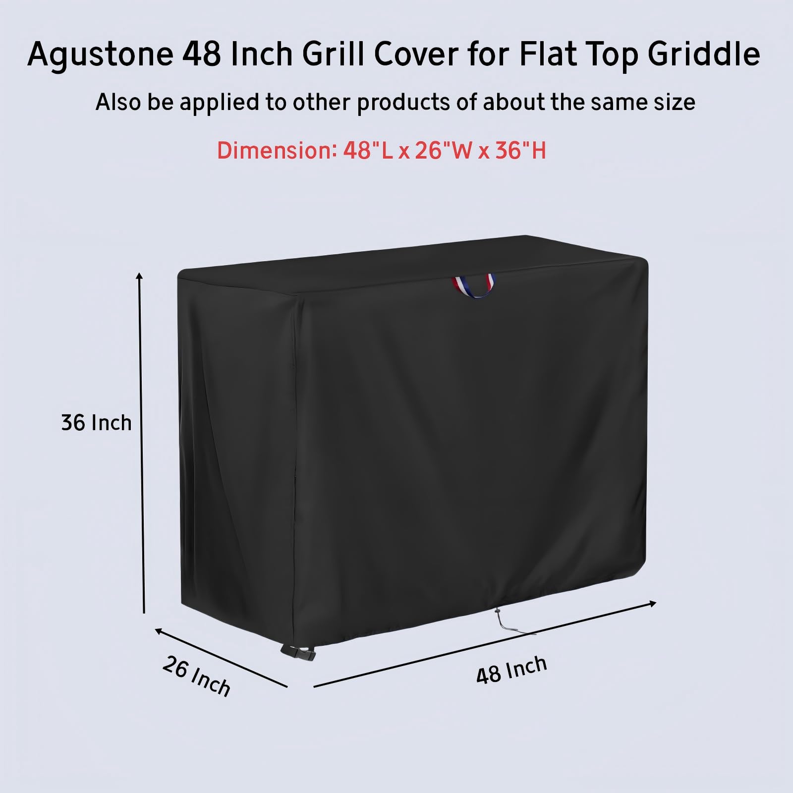 Agustone grill cover side view with adjustable buckles