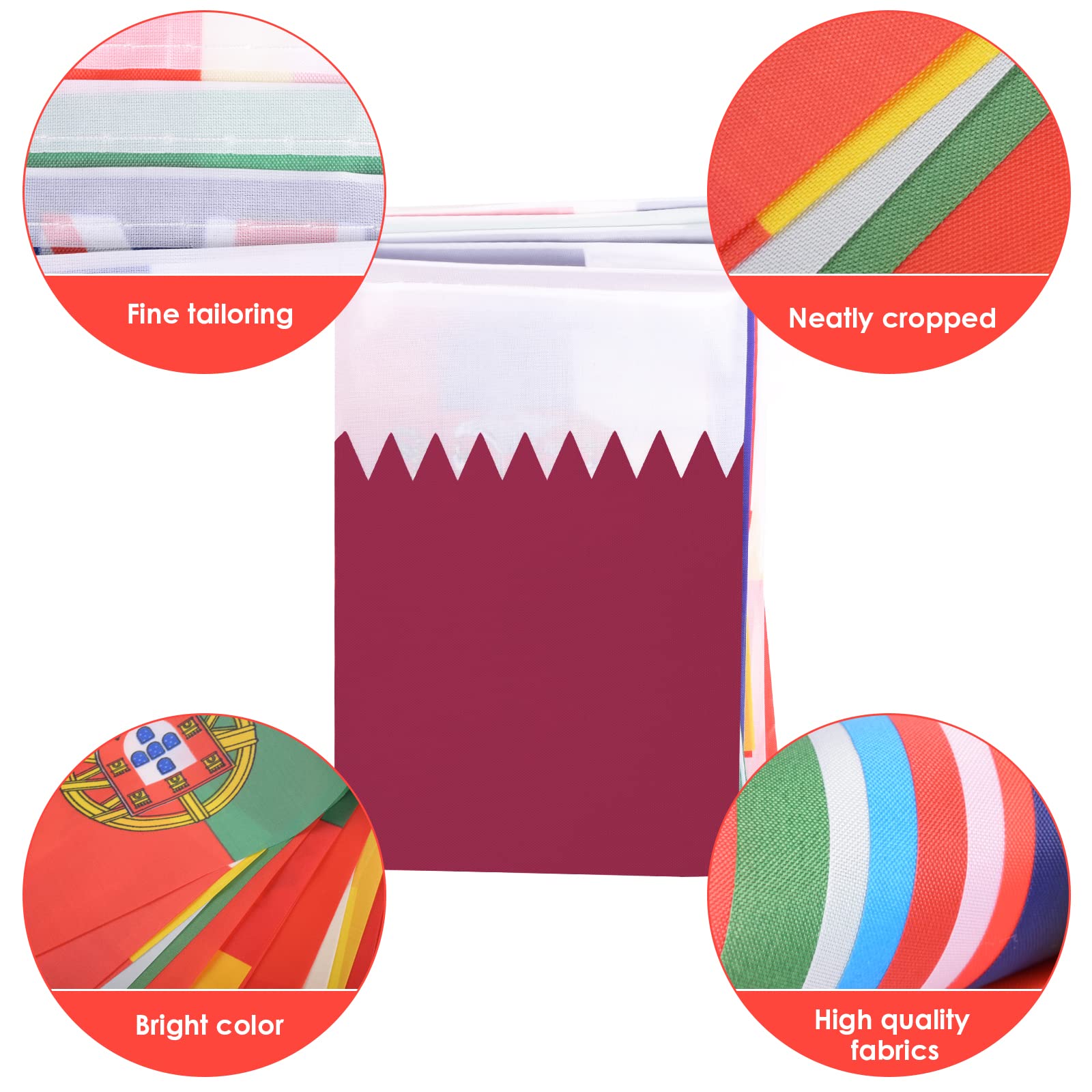 AhfuLife 32 Countries flag banner hanging outdoors