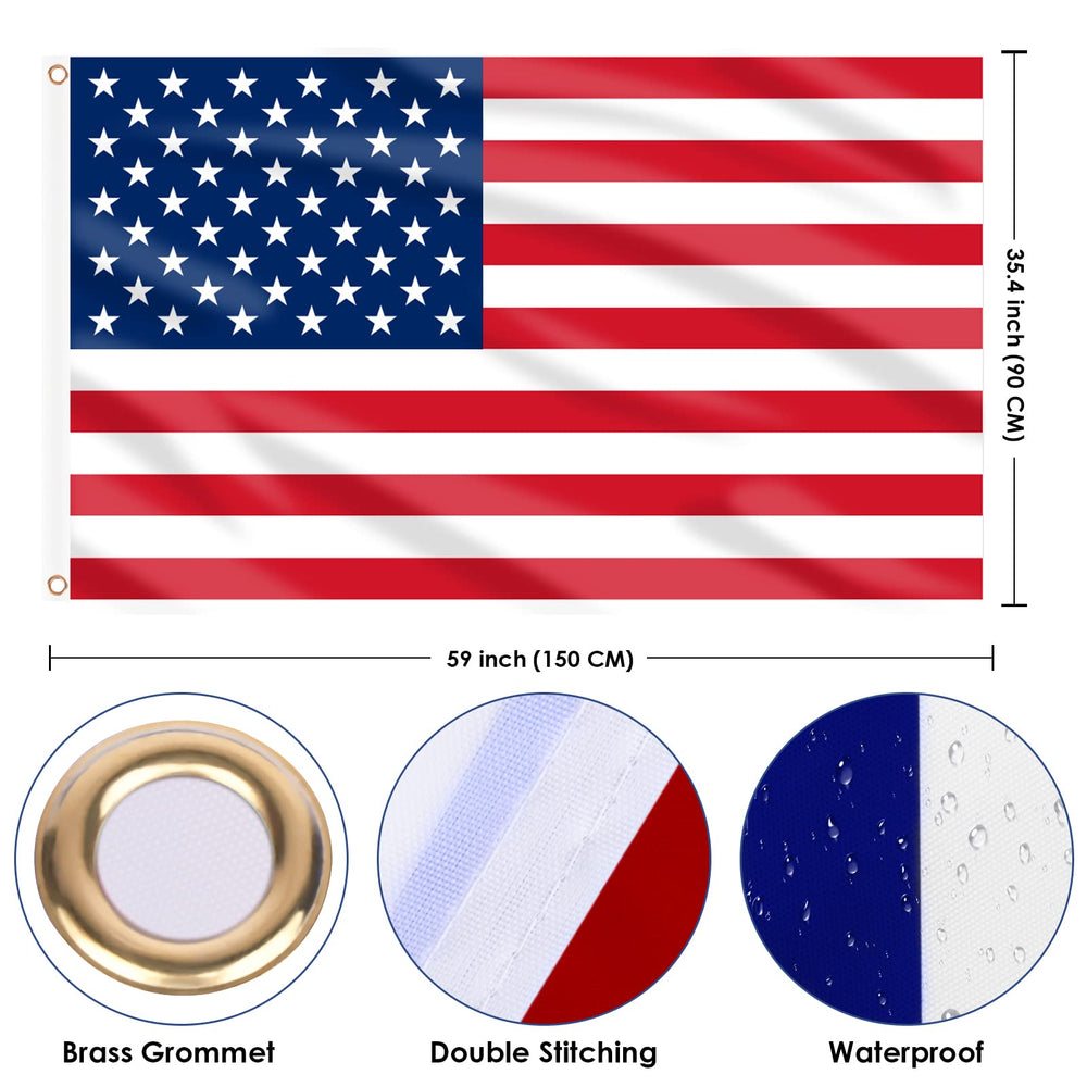 AhfuLife American Flag 2 pack showing double-sided design