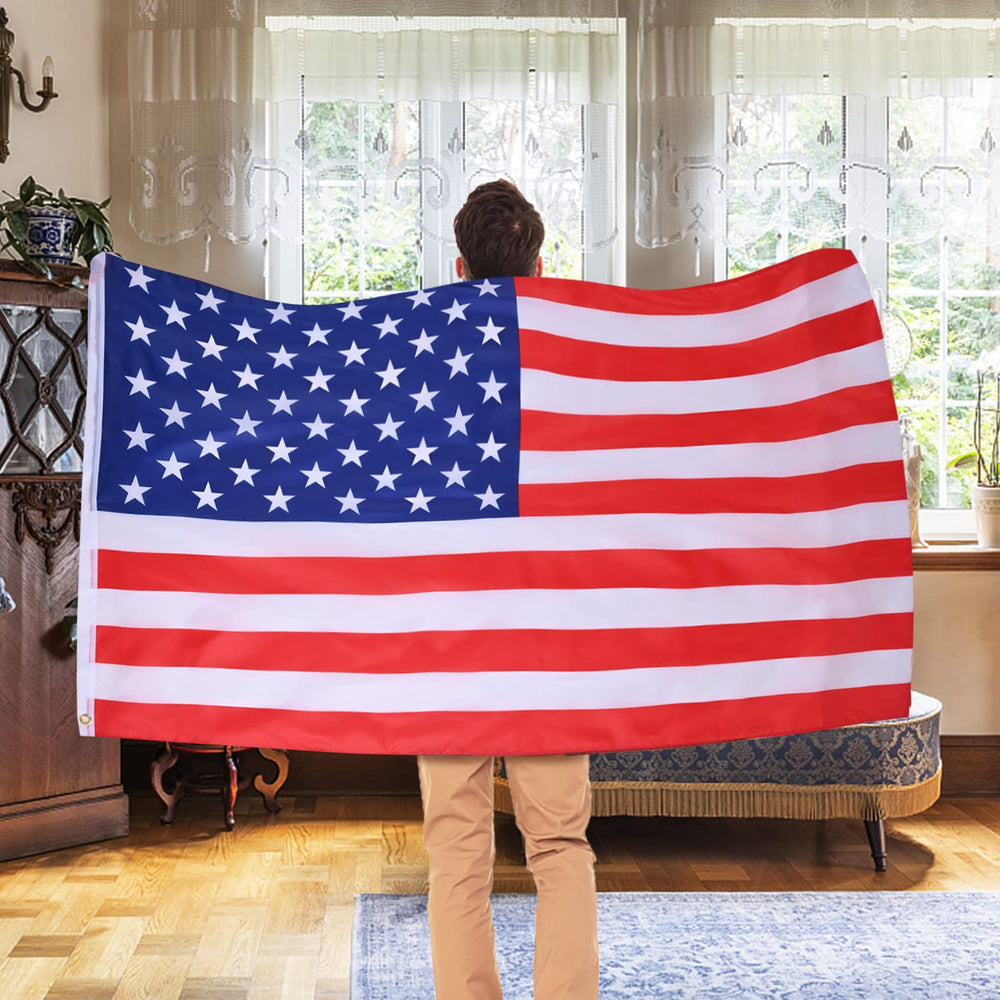AhfuLife American Flag featuring double-stitched edges