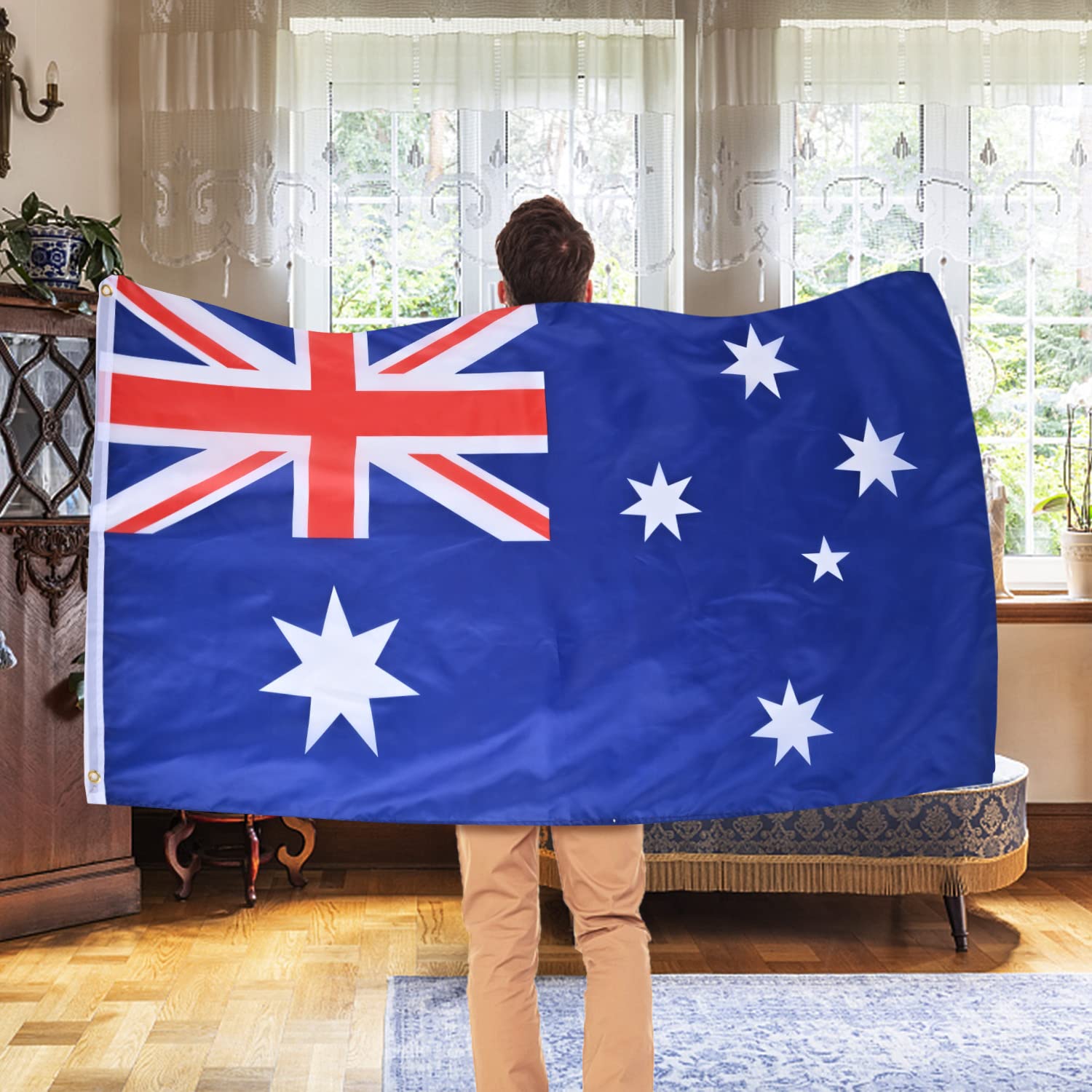 AhfuLife Australia Flag displayed on a balcony