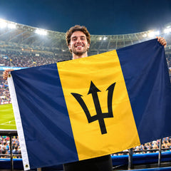AhfuLife Barbados Flag displayed outdoors