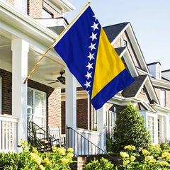 AhfuLife Bosnia and Herzegovina Flag hanging outdoors