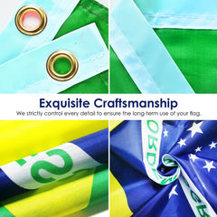 AhfuLife Brazil Flag displayed in a garden