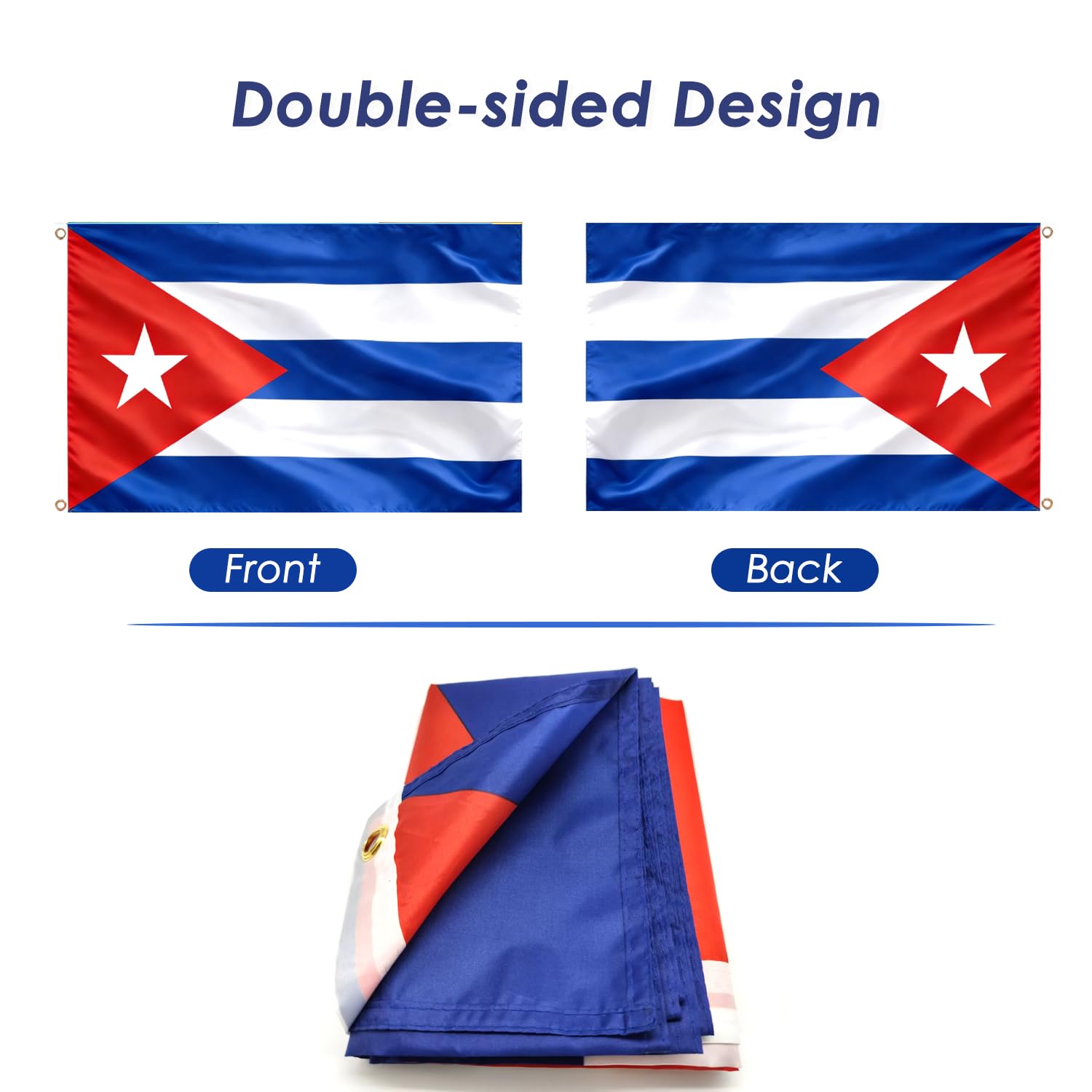 AhfuLife Cuba Flag hanging in a garden