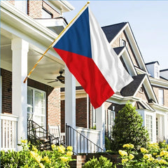 AhfuLife Czechia Flag 5ft x 3ft displayed in a garden setting