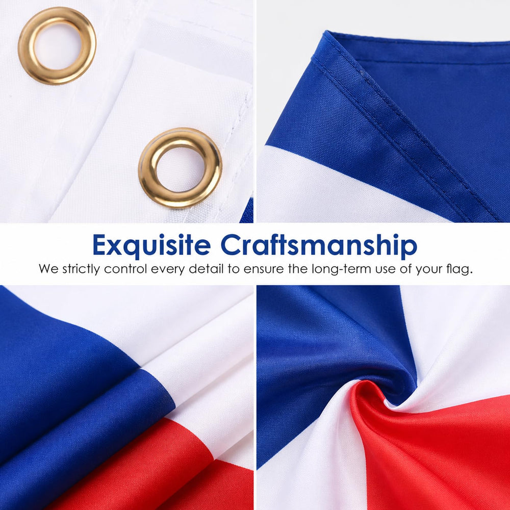 AhfuLife Czechia Flag 5ft x 3ft with double-stitched edges