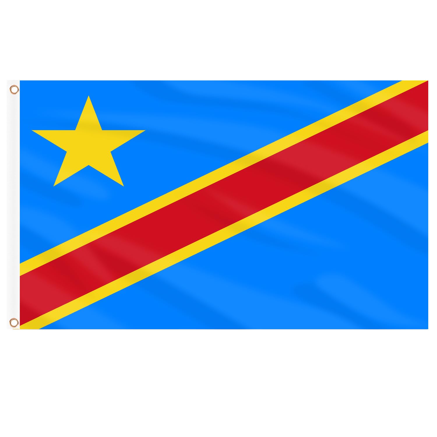 AhfuLife DRC flag 3x5 ft front view with vibrant colours