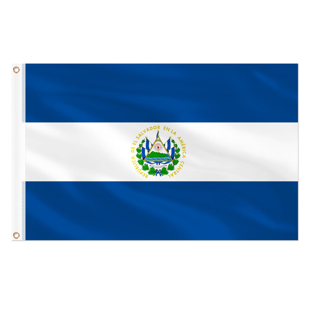 AhfuLife El Salvador flag 3x5 ft front view