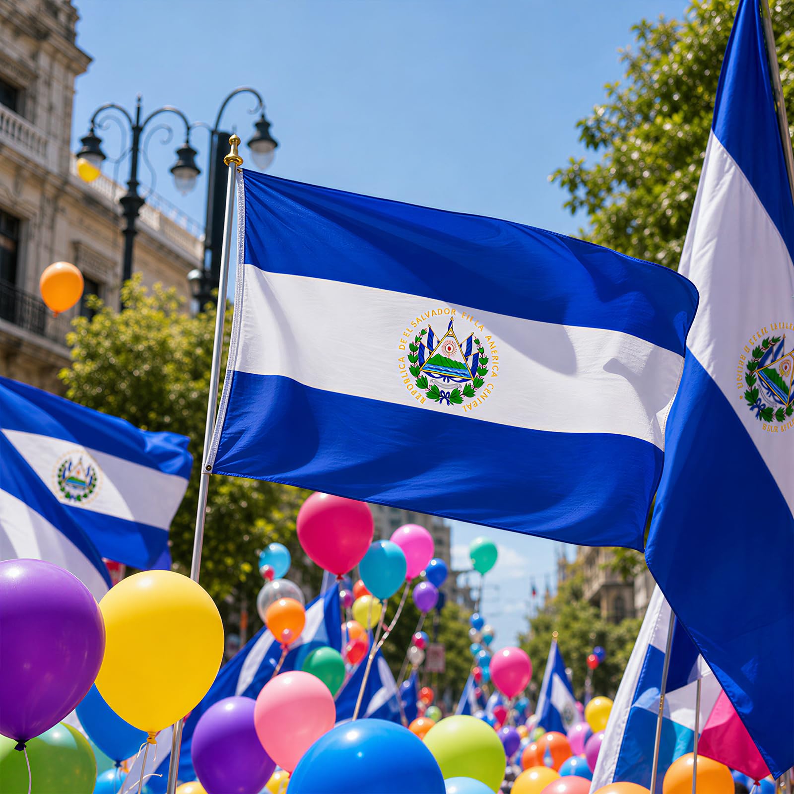 AhfuLife El Salvador flag hanging on a wall