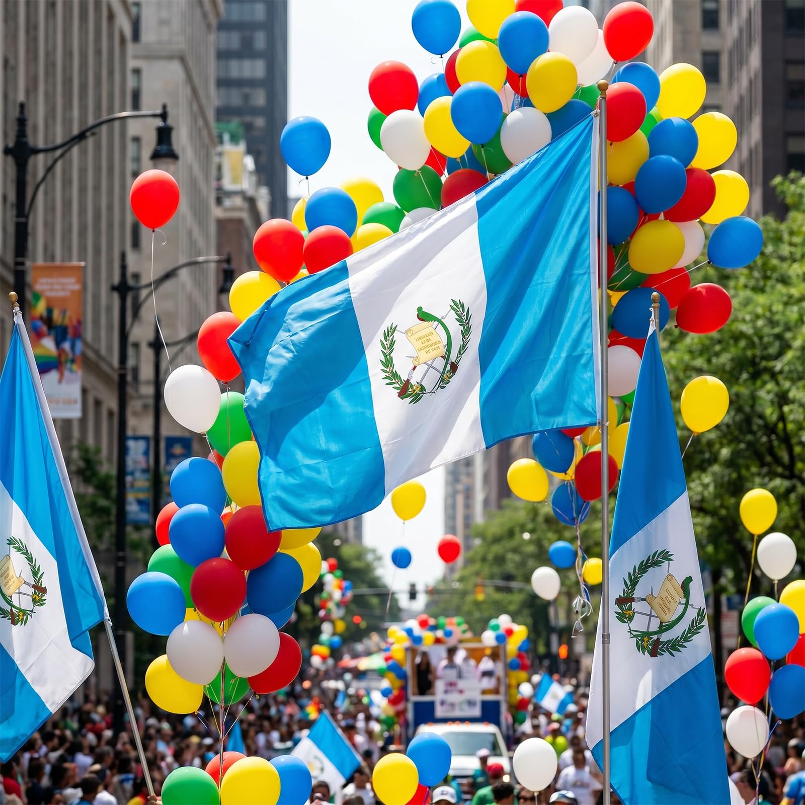 AhfuLife Guatemala Flag set up for a party decoration