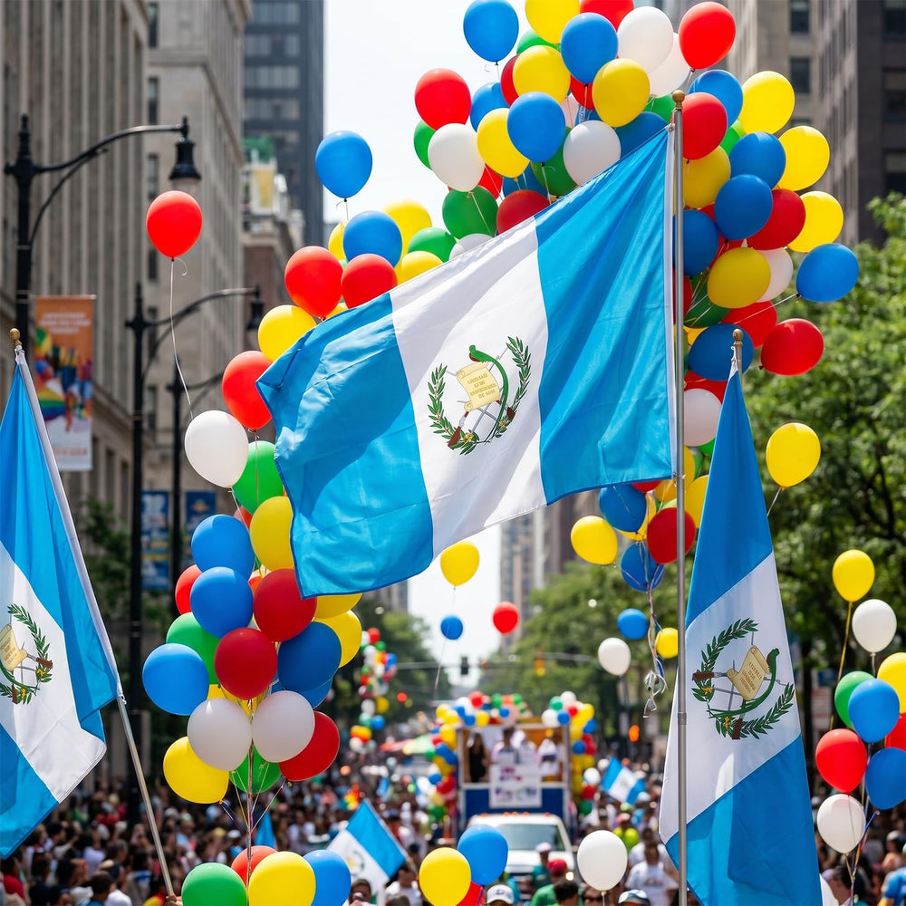 AhfuLife Guatemala Flag showing vibrant colours and stitching