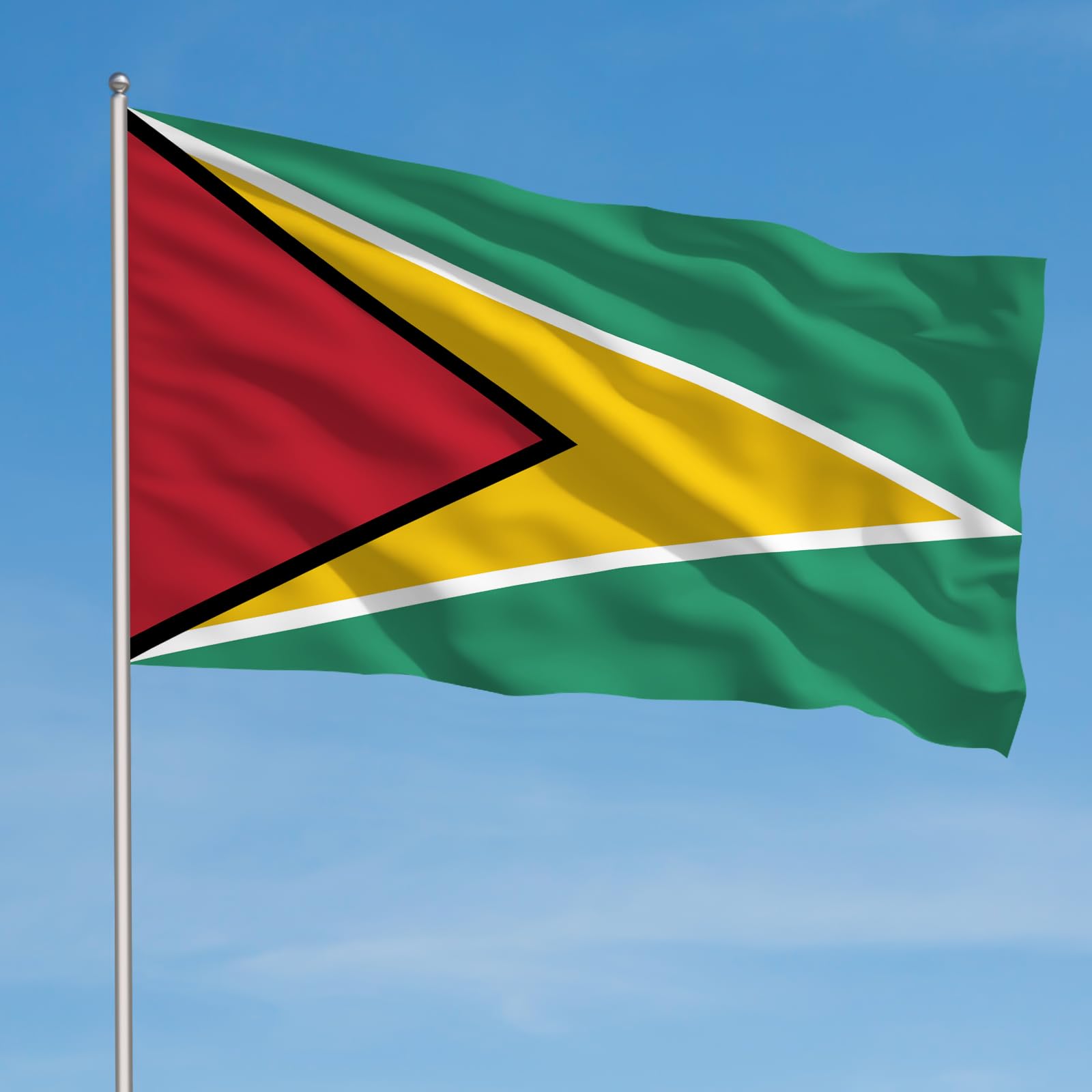 AhfuLife Guyana Flag draped over a person at a parade