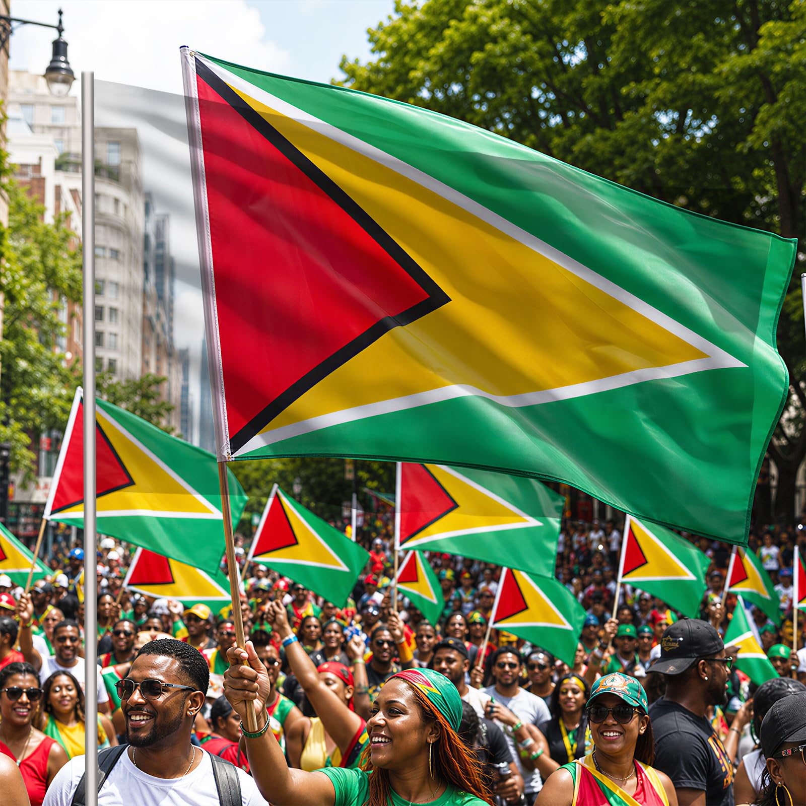 AhfuLife Guyana Flag folded neatly for storage