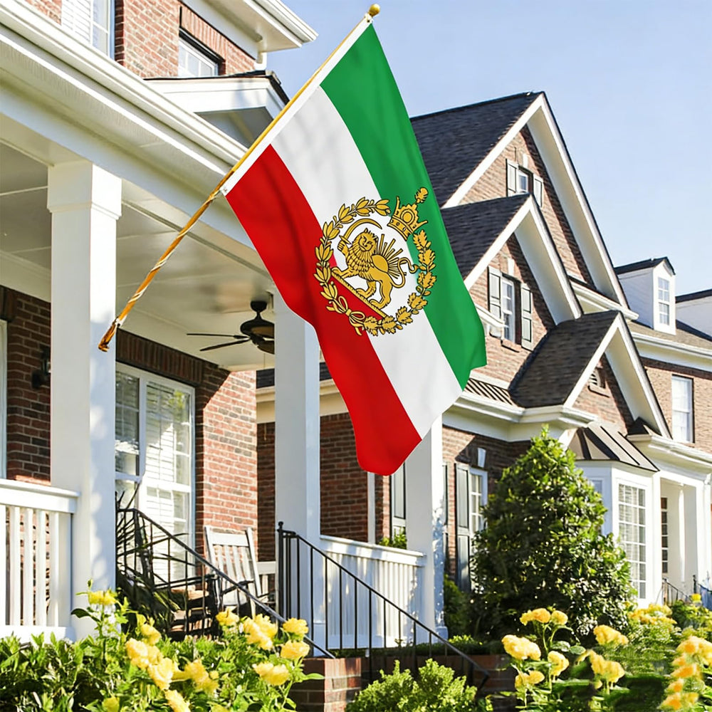 AhfuLife Iran flag hanging from a balcony