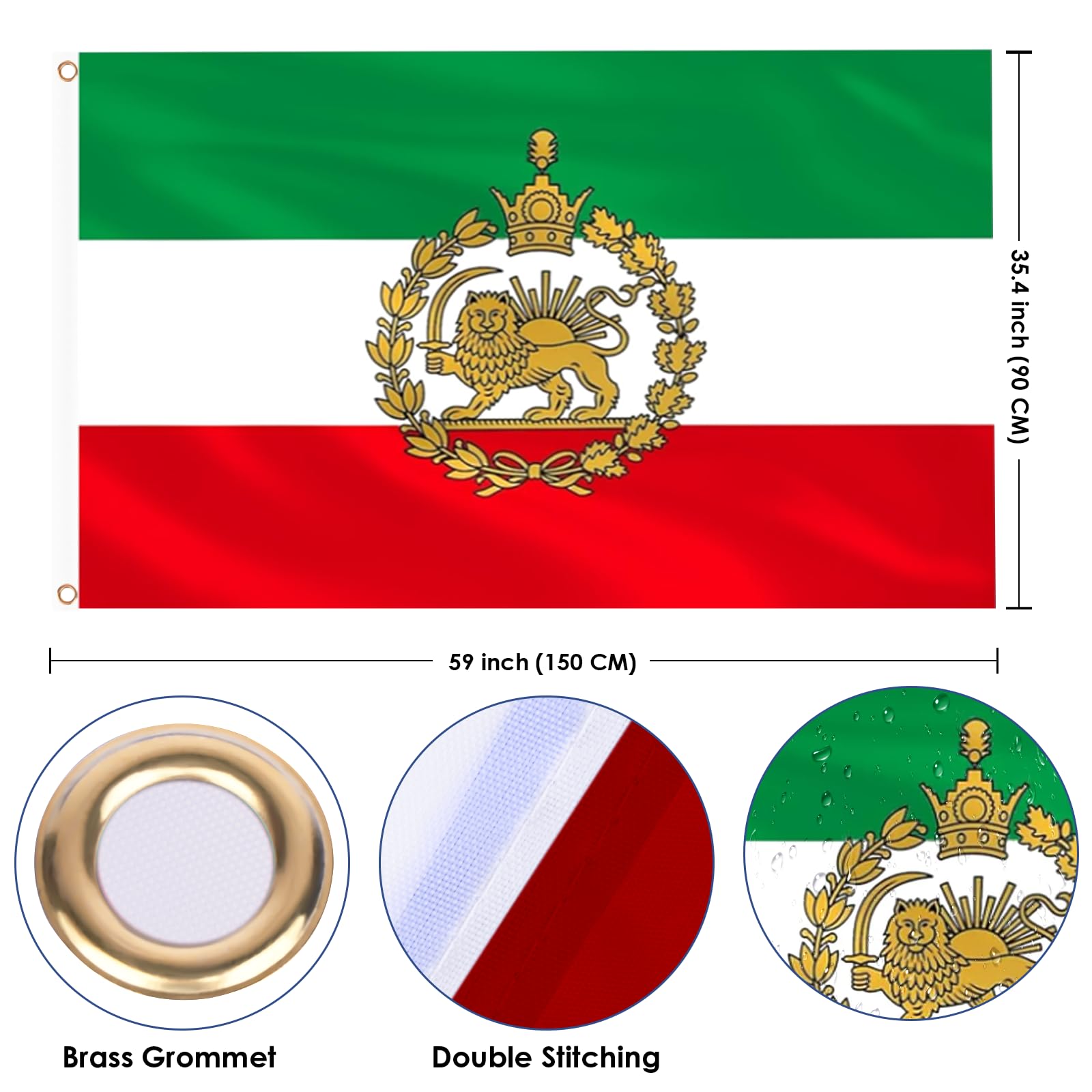 AhfuLife Iran flag showing vibrant colours and detailed design