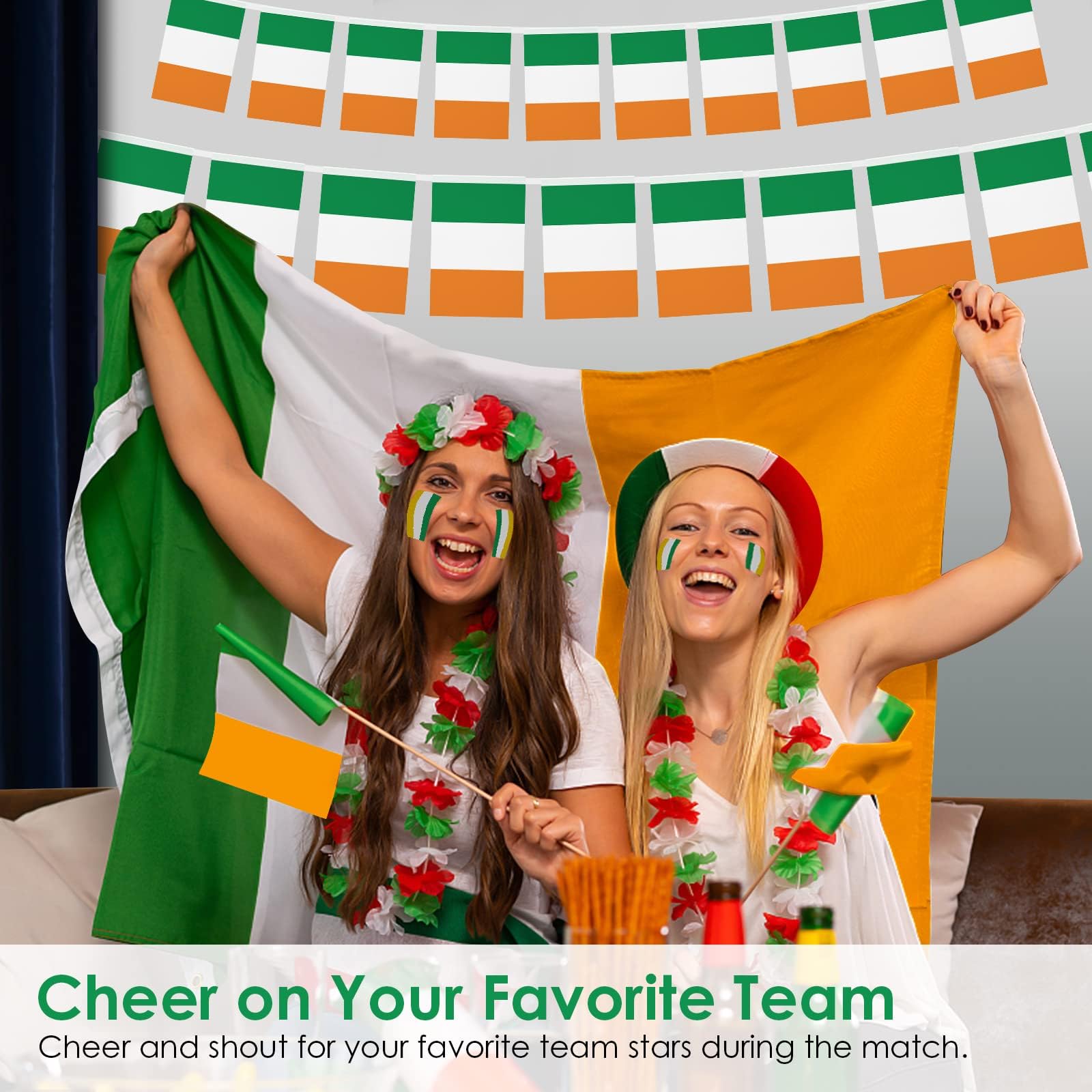 AhfuLife Irish Flag 3x5 ft hanging on a balcony