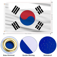 AhfuLife Korean Flag 3x5 Ft hanging outdoors on a flagpole
