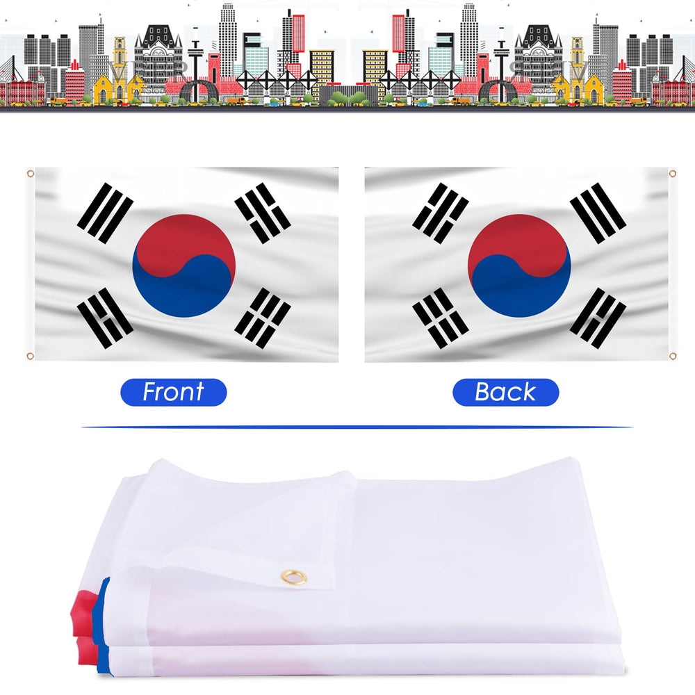 AhfuLife Korean Flag in a garden setting with vibrant colours
