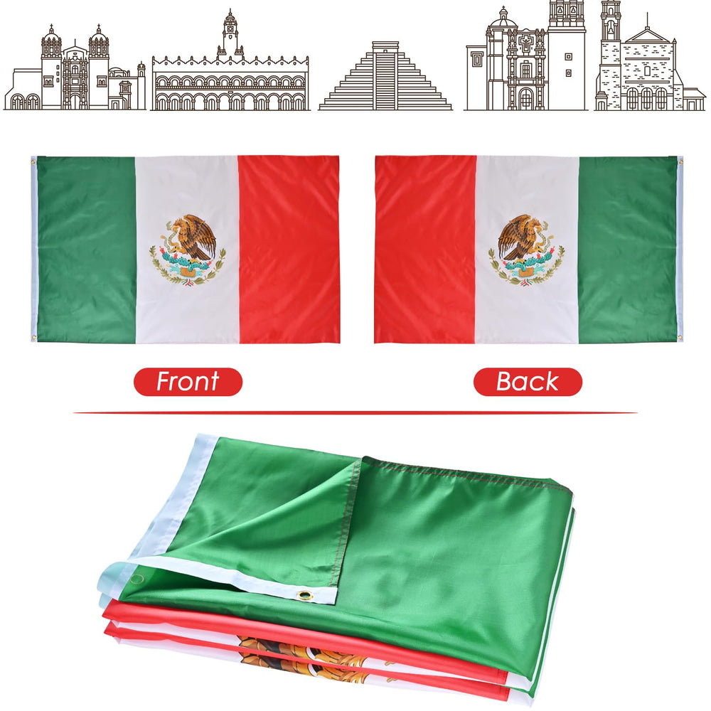 AhfuLife Mexico Flag hung on a balcony