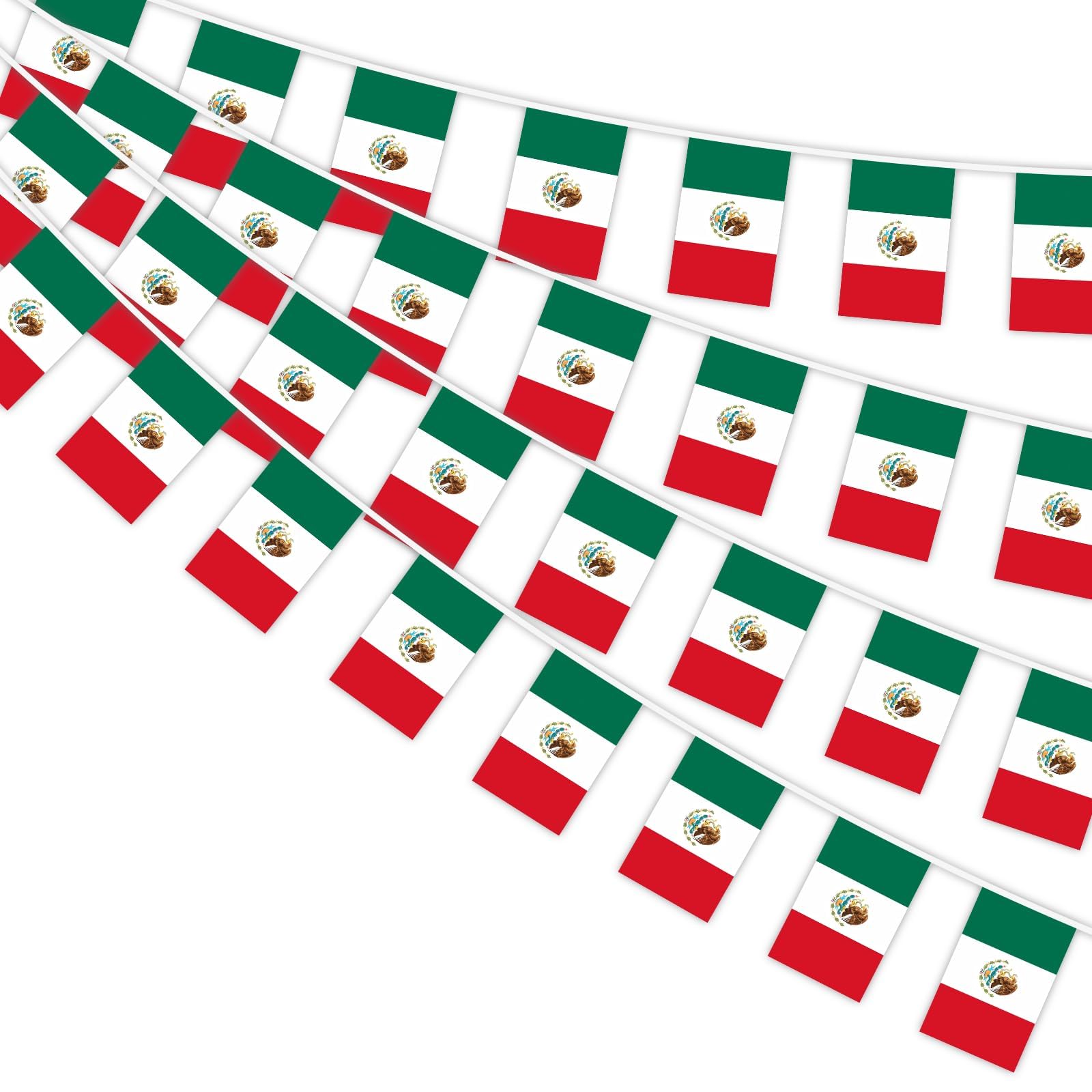 AhfuLife Mexico String Flags Banner 33 Ft with 30 Pcs flags