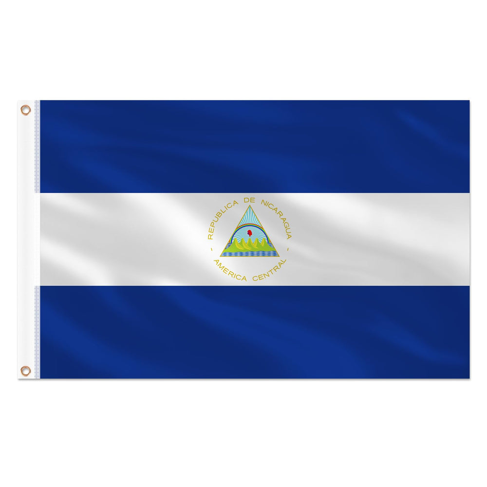 AhfuLife Nicaragua Flag 3x5 ft front view with vibrant colours
