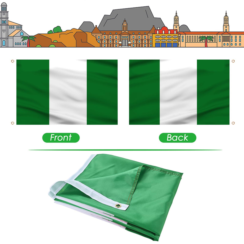 AhfuLife Nigeria Flag hanging on a balcony