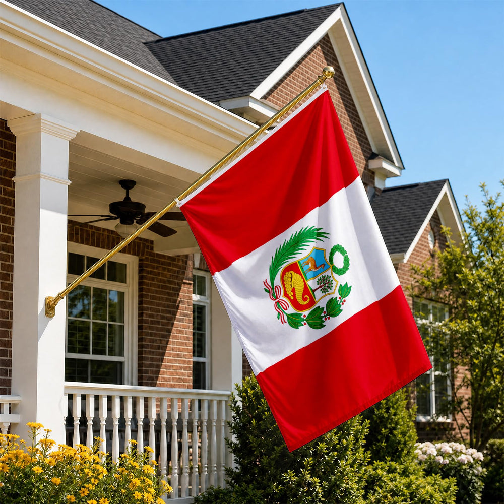 AhfuLife Peru Flag being waved at a street parade