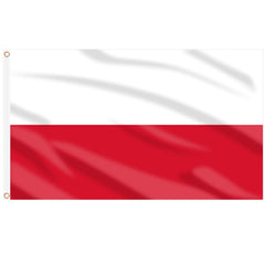 AhfuLife Polish Flag front view, 3x5 ft, with brass grommets