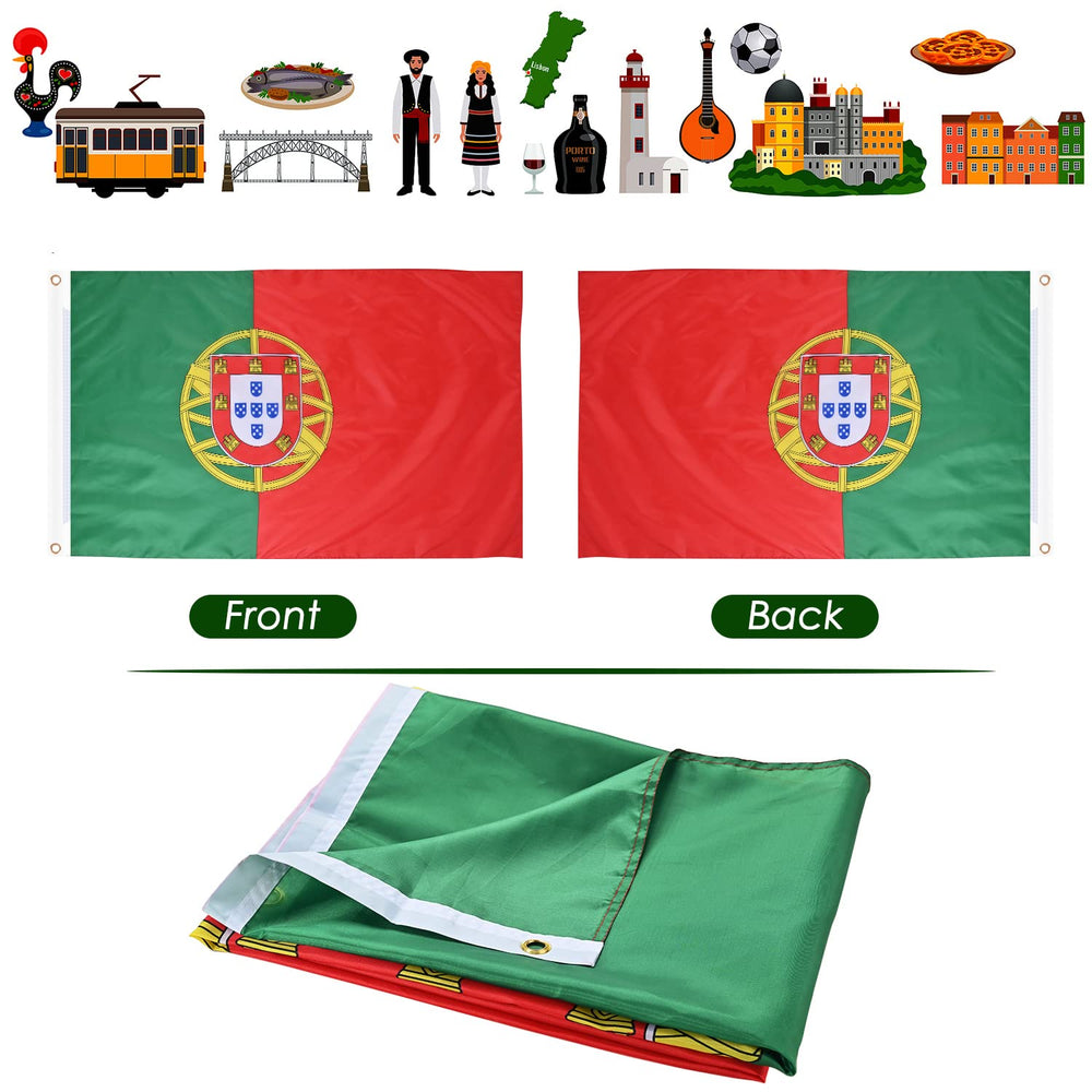 AhfuLife Portugal Flag package showing contents and dimensions