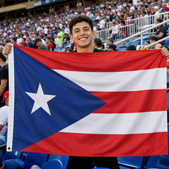 AhfuLife Puerto Rico Flag displayed in a garden
