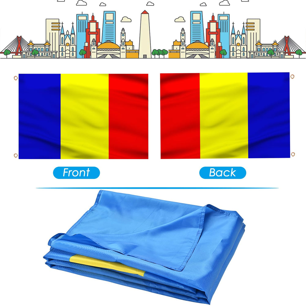 AhfuLife Romania Flag vibrant colours detail