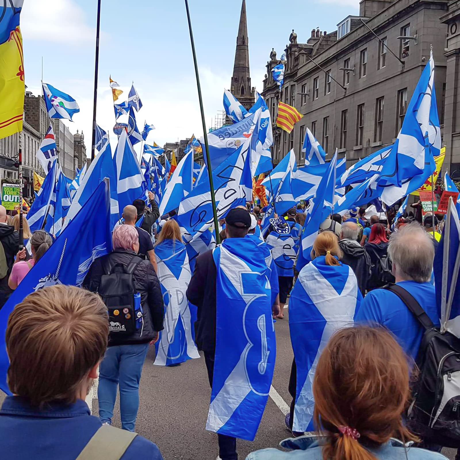 AhfuLife Scotland flag hanging on a balcony