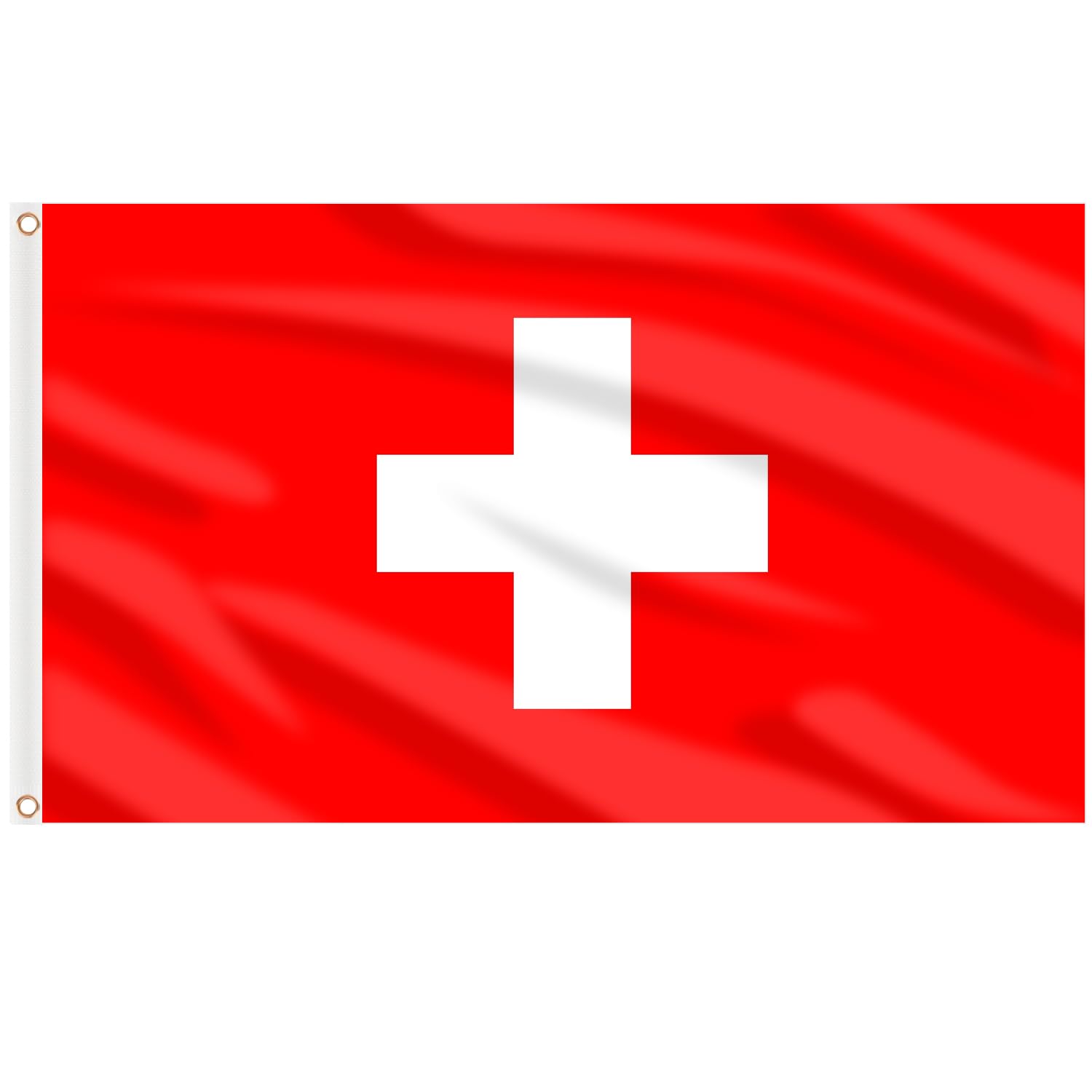 AhfuLife Switzerland Flag 3x5 ft front view with brass grommets