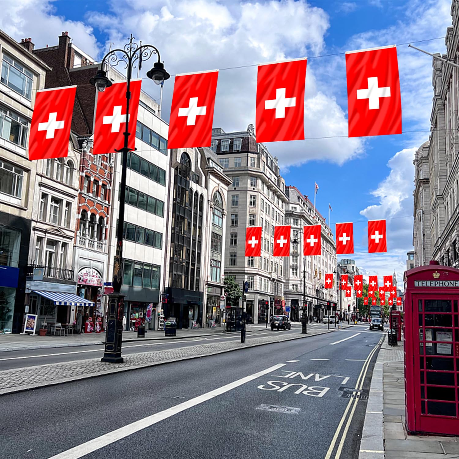 AhfuLife Switzerland Flag displayed at a national event