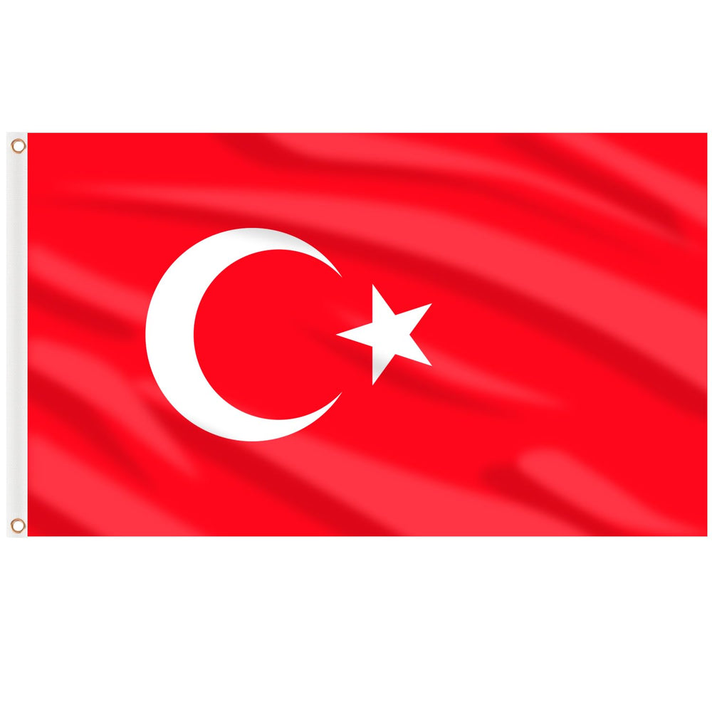 AhfuLife Turkey Flag 3x5 ft front view with bright colours