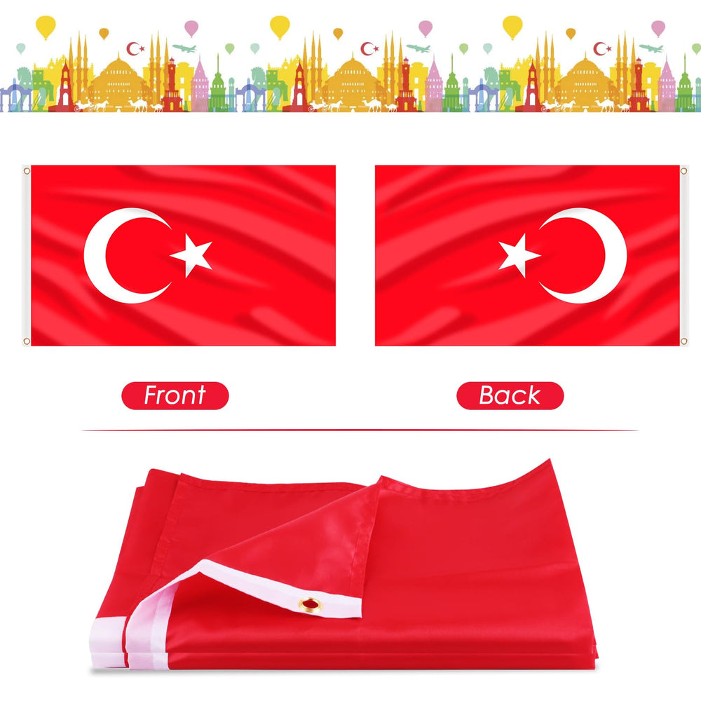 AhfuLife Turkey Flag 3x5 ft in packaging