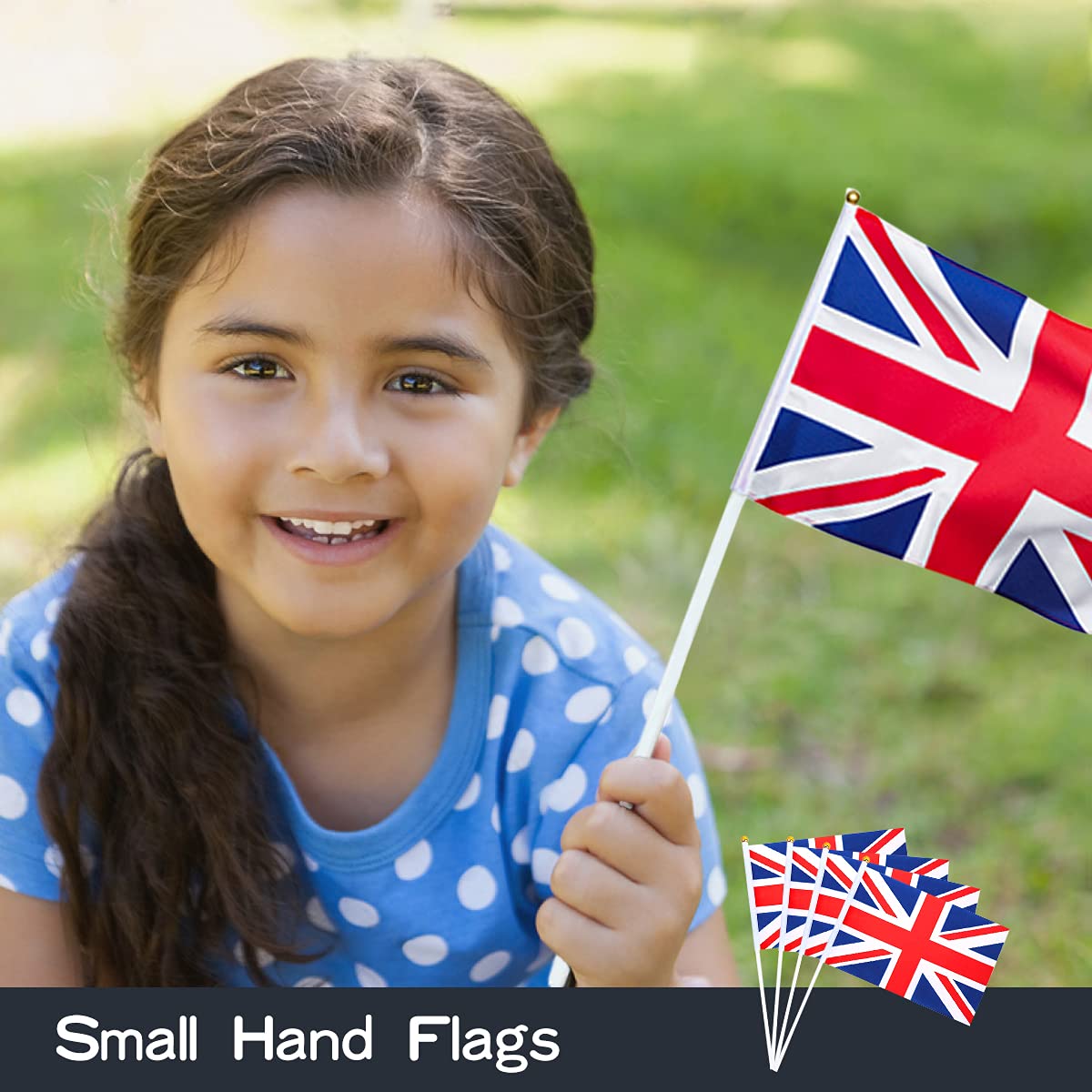 AhfuLife Union Jack flag with pole in hand