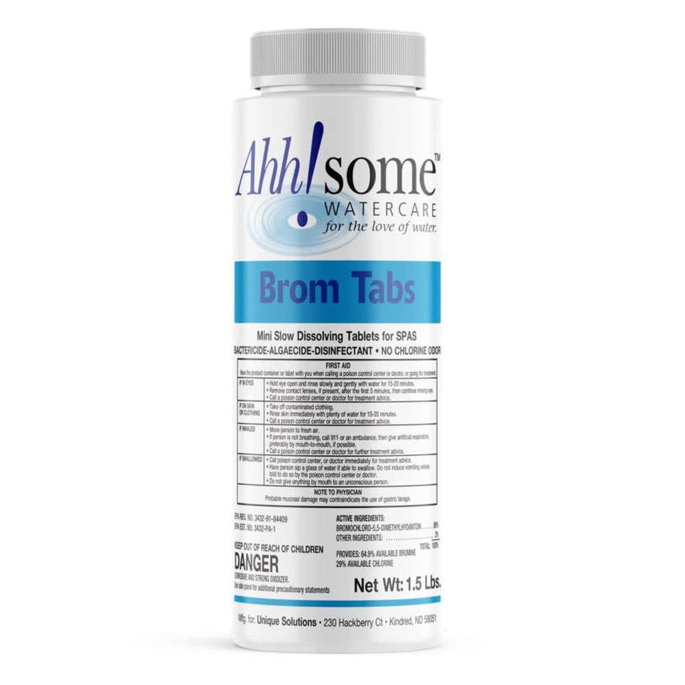Ahh-Some 2-Inch Mini Bromine Tablets front view, 1.5 lbs