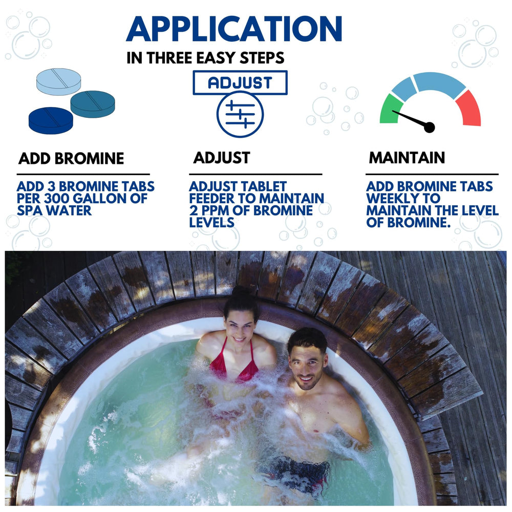 Ahh-Some Bromine Tablets in use in a hot tub