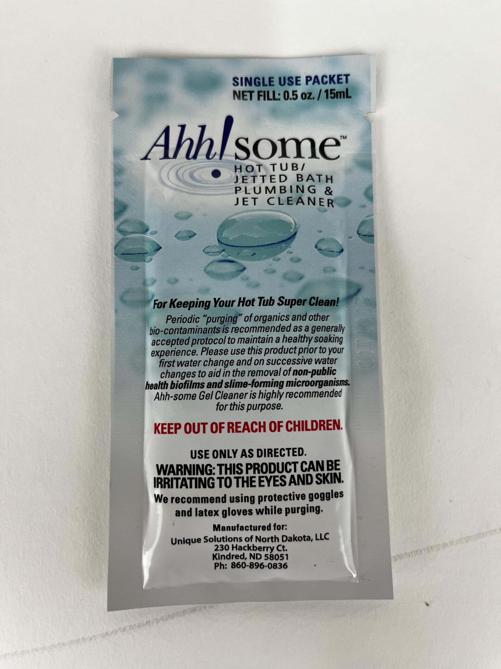 Ahh-Some Hot Tub Serum Cleaner Sachet front view