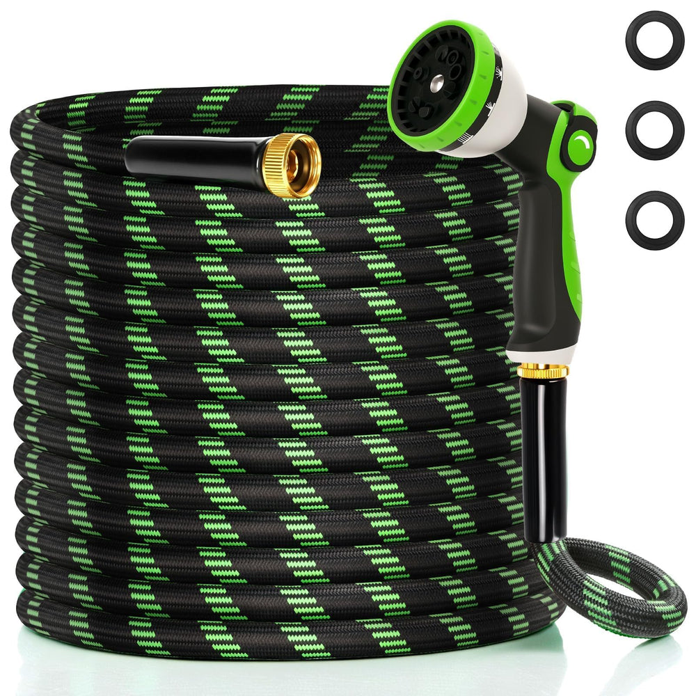 Ahititi 100 ft garden hose black and green model front view