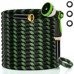 Ahititi 100 ft garden hose black and green model front view
