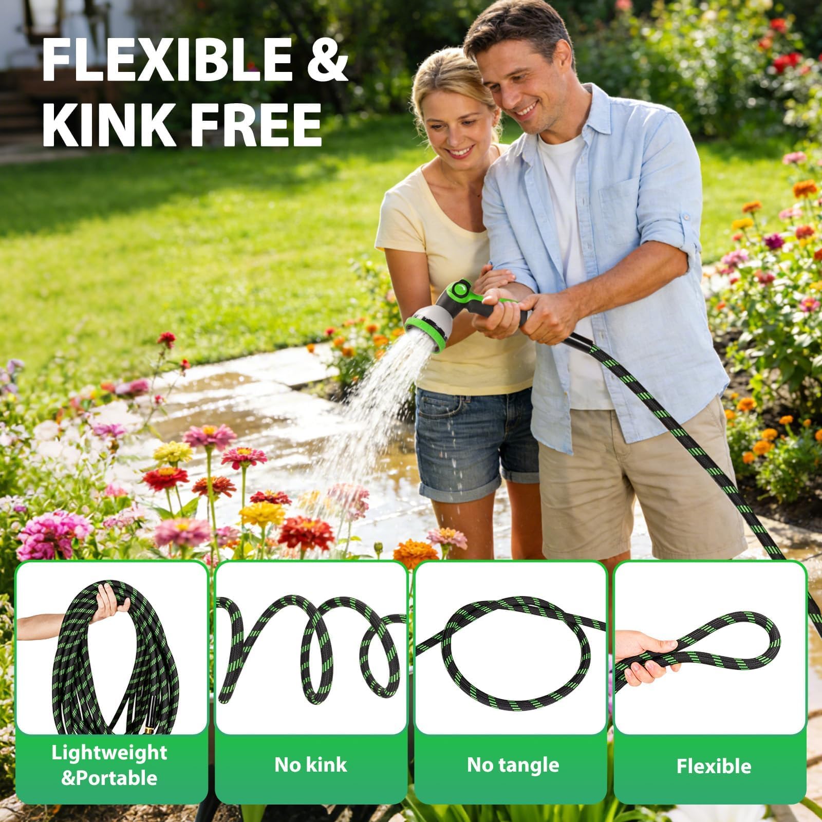 Ahititi 50ft hose showing non-expandable design